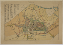 217077 Plattegrond van de stad Utrecht, met legenda en in rood en geel aangegeven de gemeentegrenzen, vastgesteld bij ...